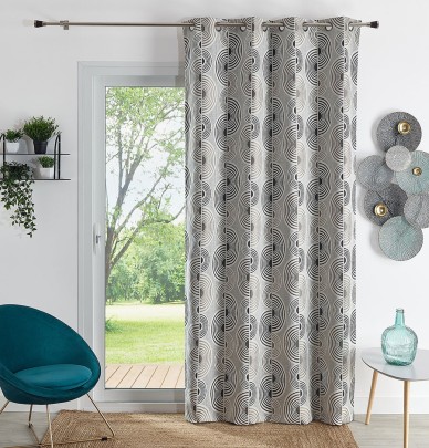 Rideau jacquard Oya noir Qabane