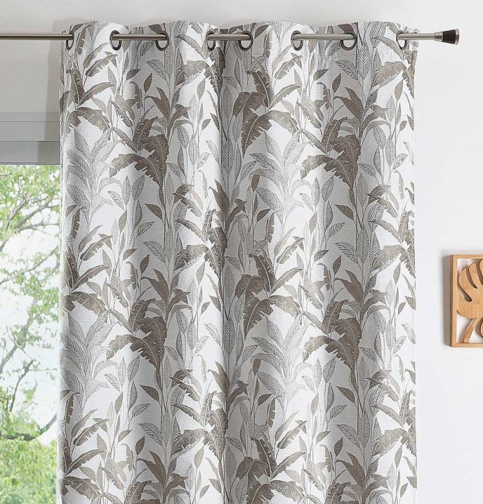 Rideau jacquard Vedillia blanc Qabane - Blancollection