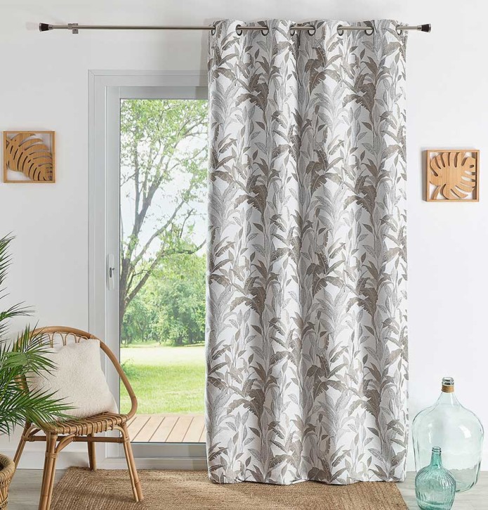 Rideau jacquard Vedilia blanc Qabane