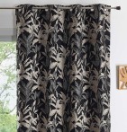 Rideau jacquard Vedillia noir Qabane - Blancollection
