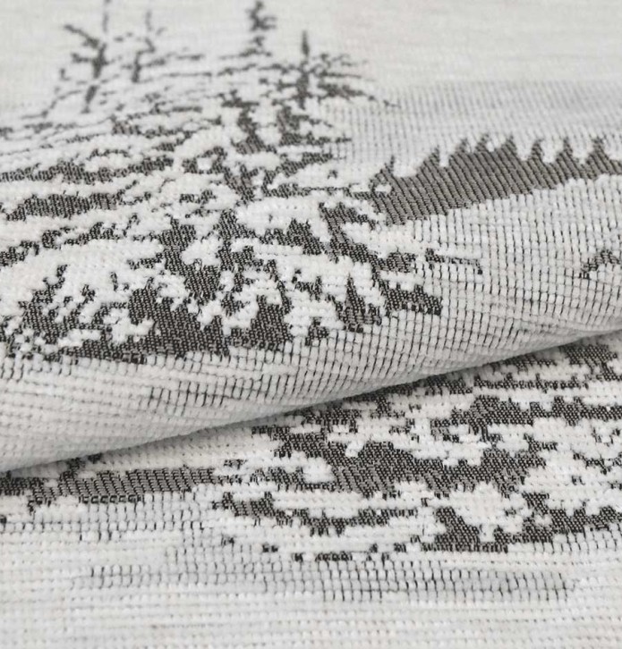 Rideau jacquard Neve gris Qabane - Blancollection