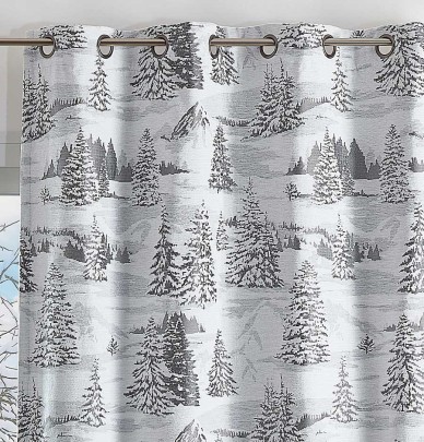 Rideau jacquard Neve gris Qabane