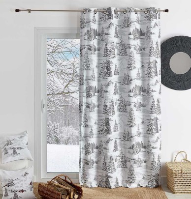 Rideau jacquard Neve gris Qabane