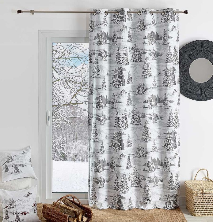 Rideau jacquard Neve gris Qabane