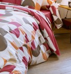 Parure de lit percale Modulo acajou Tradilinge - Blancollection
