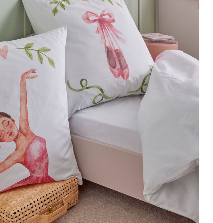 Housse de couette enfant percale Giselle Tradilinge - Blancollection
