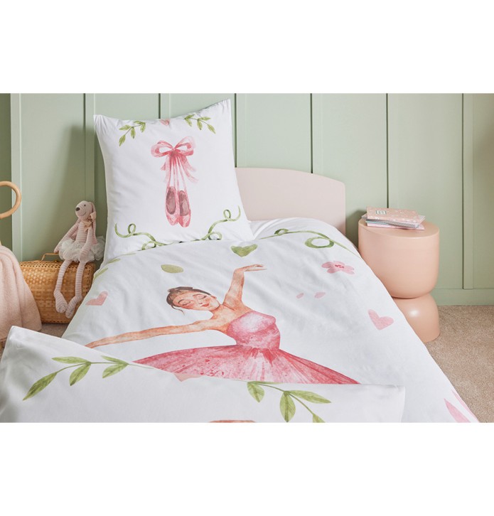 Housse de couette enfant percale Giselle Tradilinge - Blancollection