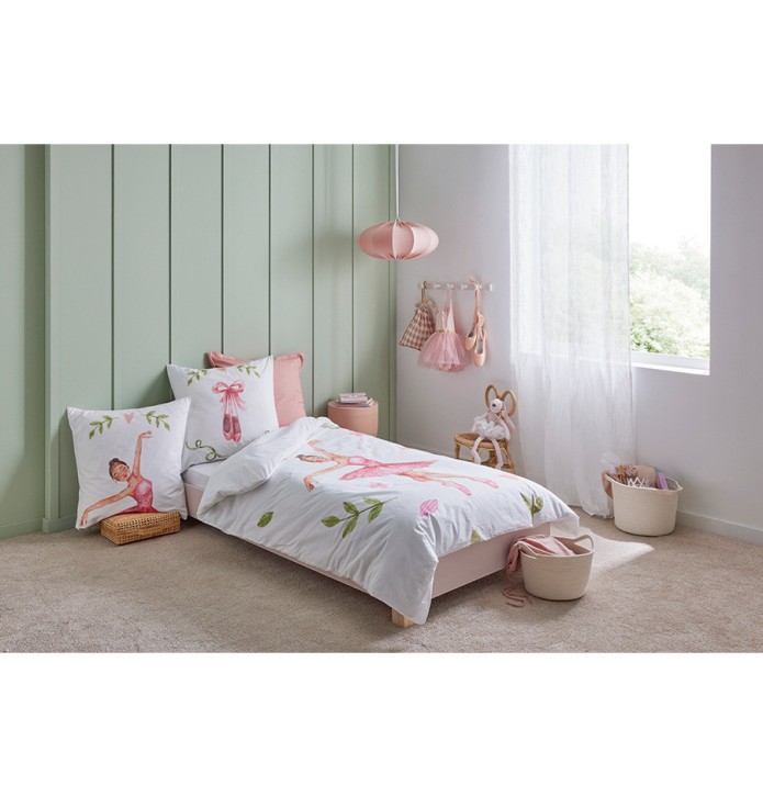 Housse de couette enfant percale Giselle Tradilinge - Blancollection