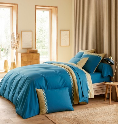 Parure de lit Lino cobalt Tradilinge