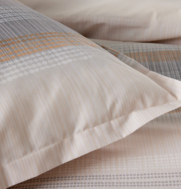 Parure de lit percale Esteban cuivre Tradilinge - Blancollection