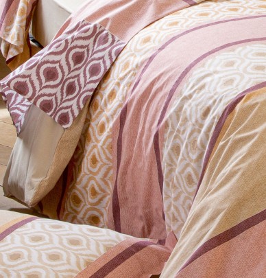 Housse de couette Inouk rose Tradilinge