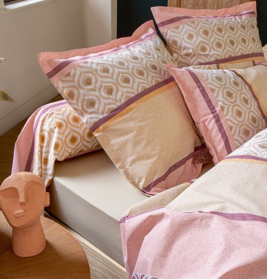 Taie de traversin Inouk rose Tradilinge
