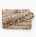 Plaid fausse fourrure Astrakan camel Vent du Sud