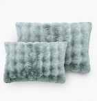 Housse coussin fausse fourrure Astrakan glacier Vent du Sud