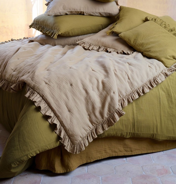 Courtepointe Elsa mousse Vent du Sud - Blancollection
