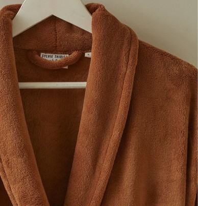 Peignoir polaire caramel Sylvie Thiriez