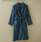 Peignoir polaire bleu pétrole Sylvie Thiriez