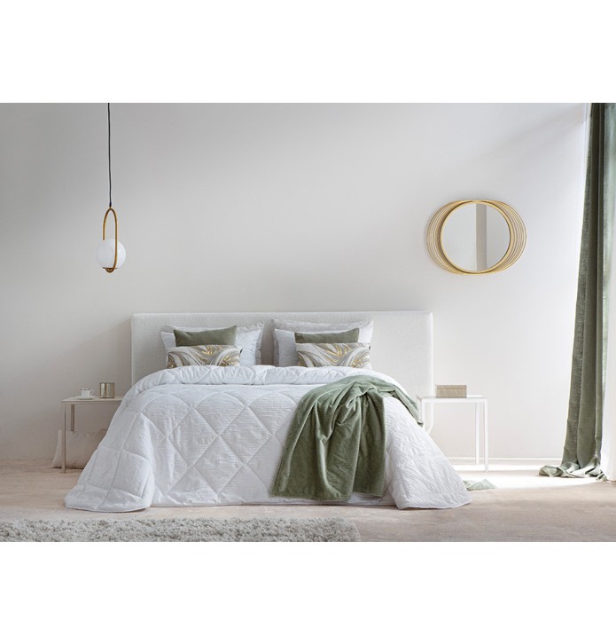 Couvre-lit matelassé Ikaria blanc Antilo - Blancollection