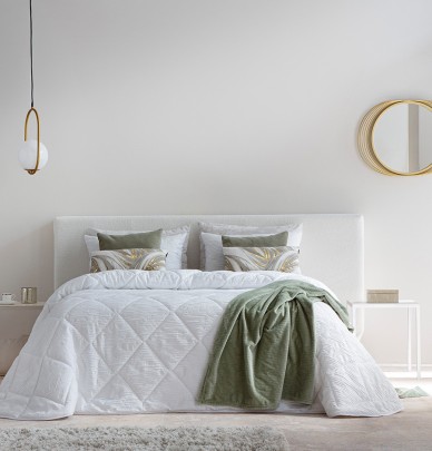 Couvre-lit matelassé Ikaria blanc Antilo