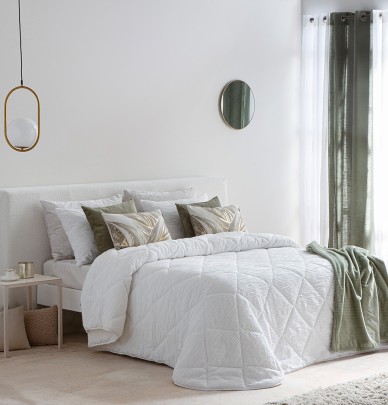 Couvre-lit matelassé Ikaria blanc Antilo