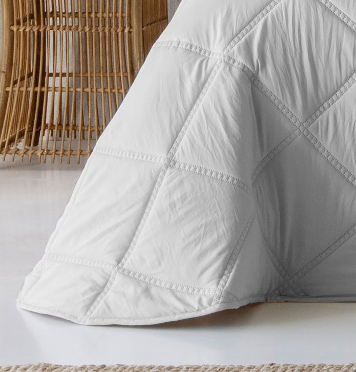 Couvre-lit matelassé Caroline gris Antilo - Blancollection