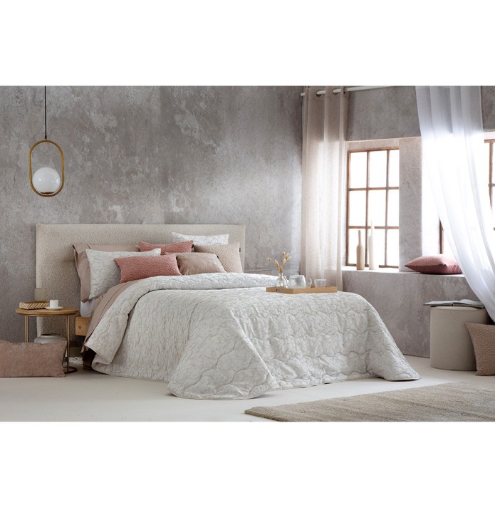 Couvre-lit matelassé Saima beige Antilo - Blancollection