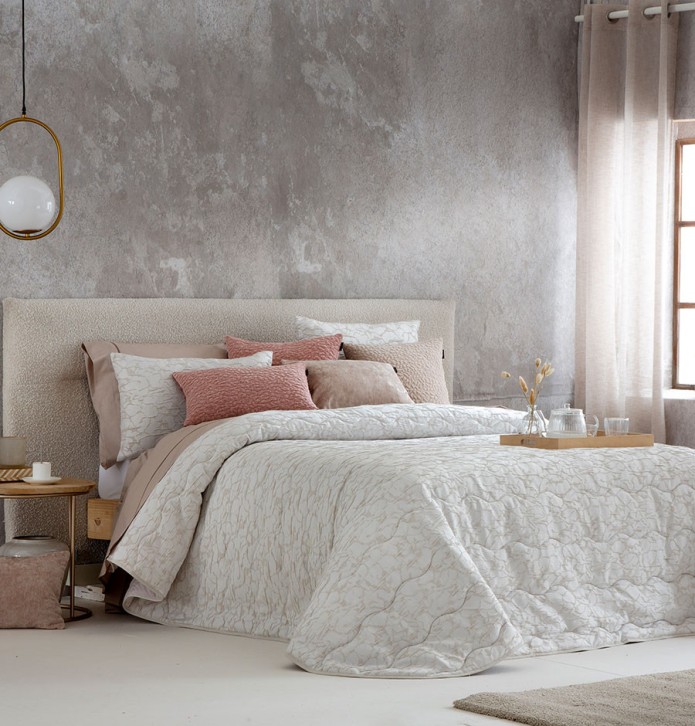 Couvre-lit matelassé Saima beige Antilo - Blancollection