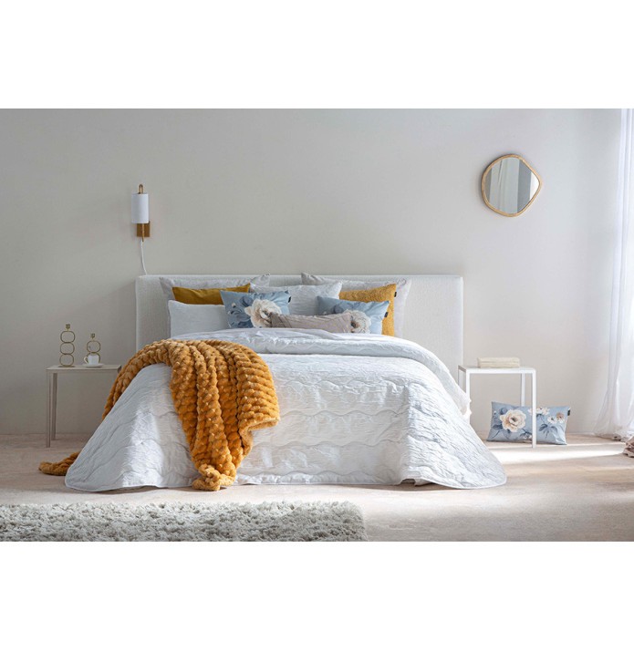 Couvre-lit matelassé Saima blanc Antilo - Blancollection