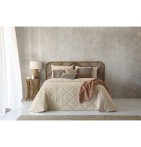 Couvre-lit matelassé Caroline beige Antilo - Blancollection