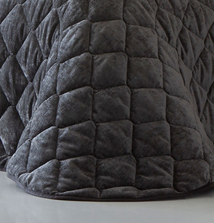 Couvre-lit velours matelassé Siena anthracite Antilo - Blancollection