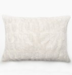 Coussin fourrure Zibeline neige Vent du Sud - Blancollection