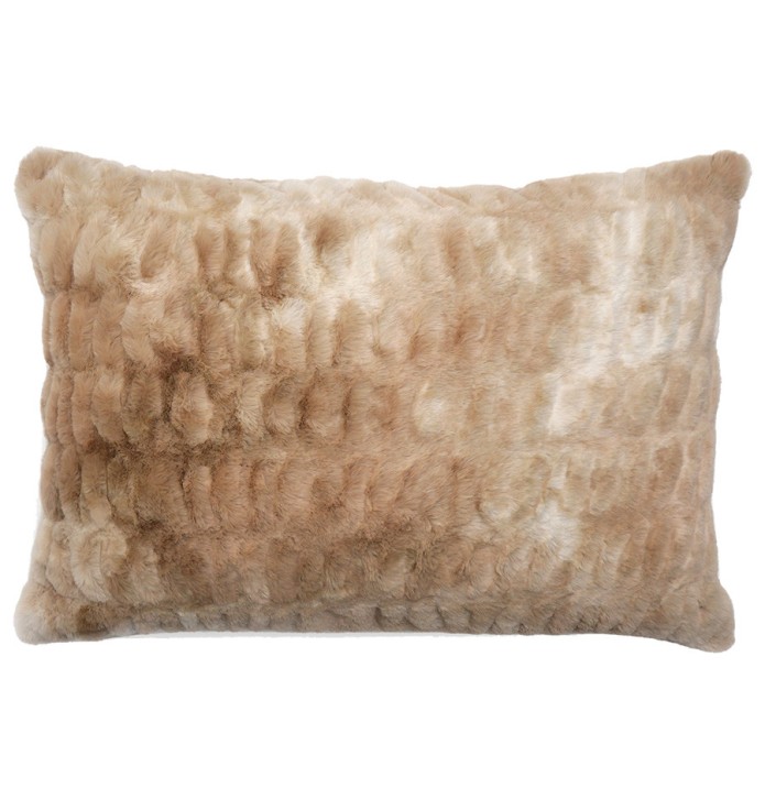 Coussin fourrure Zibeline vison Vent du Sud - Blancollection