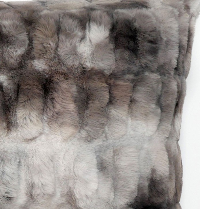 Coussin fourrure Zibeline angora Vent du Sud - Blancollection