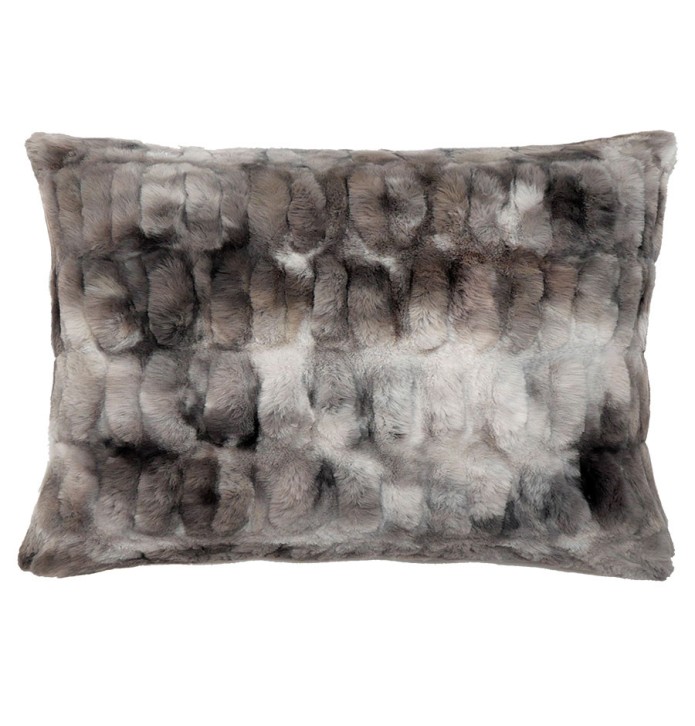 Coussin fourrure Zibeline angora Vent du Sud - Blancollection