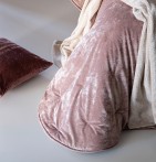 Couvre-lit velours matelassé Mirabela vieux rose Antilo - Blancollection