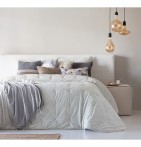 Couvre-lit velours matelassé Mirabela blanc cassé Antilo - Blancollection