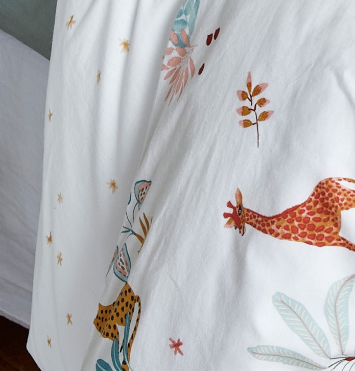 Parure de lit enfant La Jungle enchantée Sylvie Thiriez - Blancollection