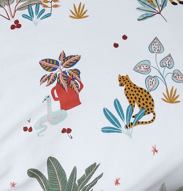 Parure de lit enfant La Jungle enchantée Sylvie Thiriez - Blancollection