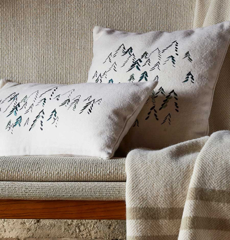 Housse coussin feutrine forêt 30x60cm - sylvie thiriez