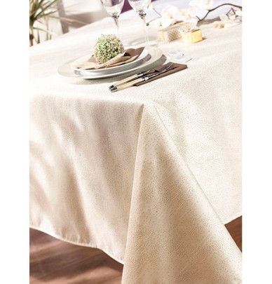 Nappe polyester Anthéa ivoire/or Calitex
