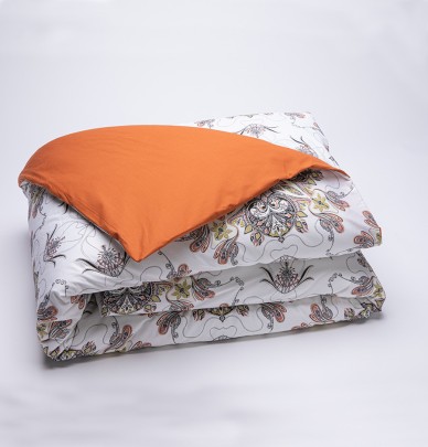 Housse de couette percale Juliette blanc La maison de Balmy