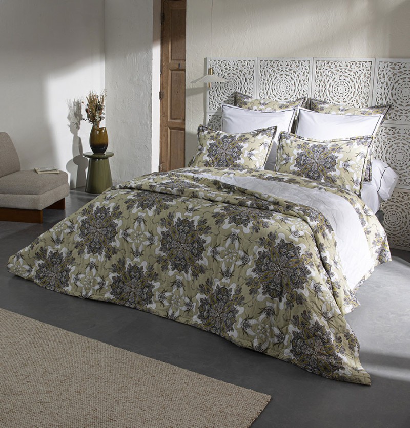 Drap percale Juliette vert La Maison de Balmy