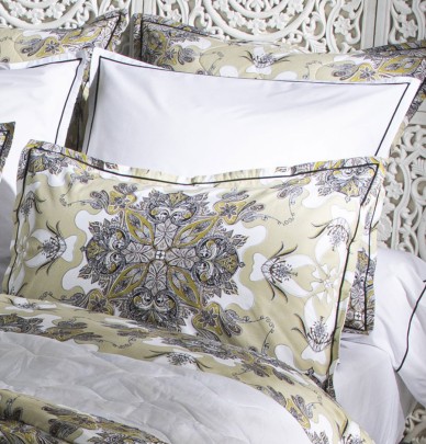 Taie d'oreiller percale Juliette vert La Maison de Balmy