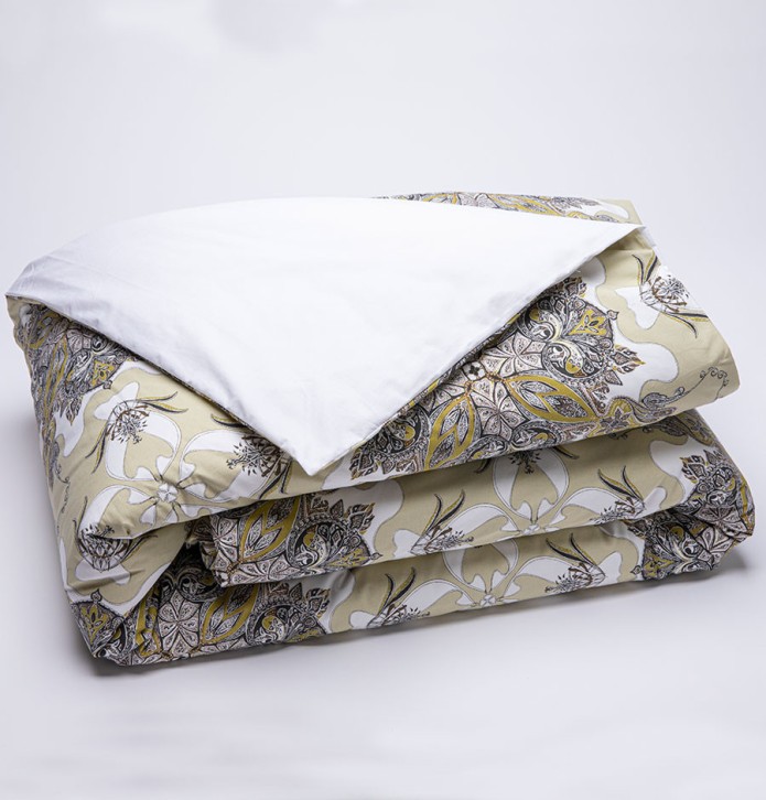 Parure de lit percale Juliette vert La maison de Balmy - Blancollection