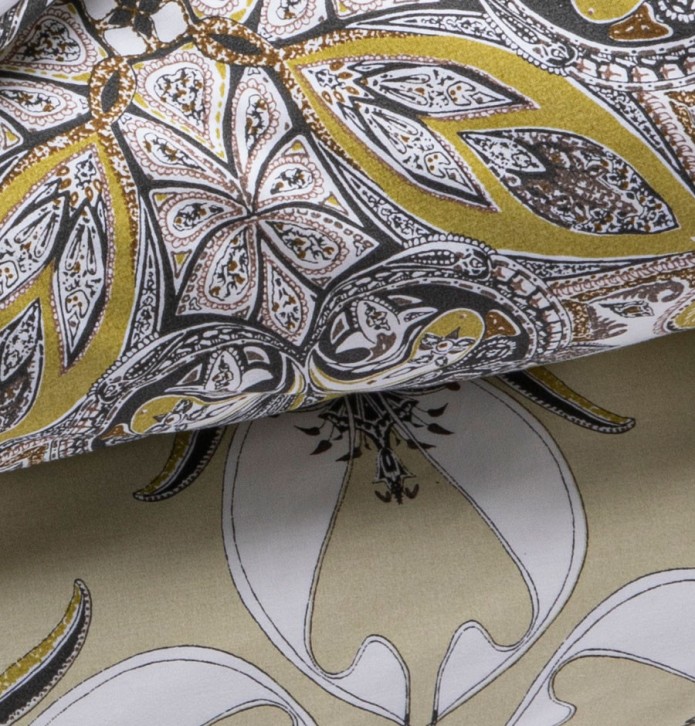 Parure de lit percale Juliette vert La maison de Balmy - Blancollection