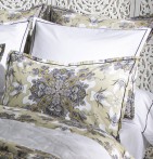 Parure de lit percale Juliette vert La maison de Balmy - Blancollection