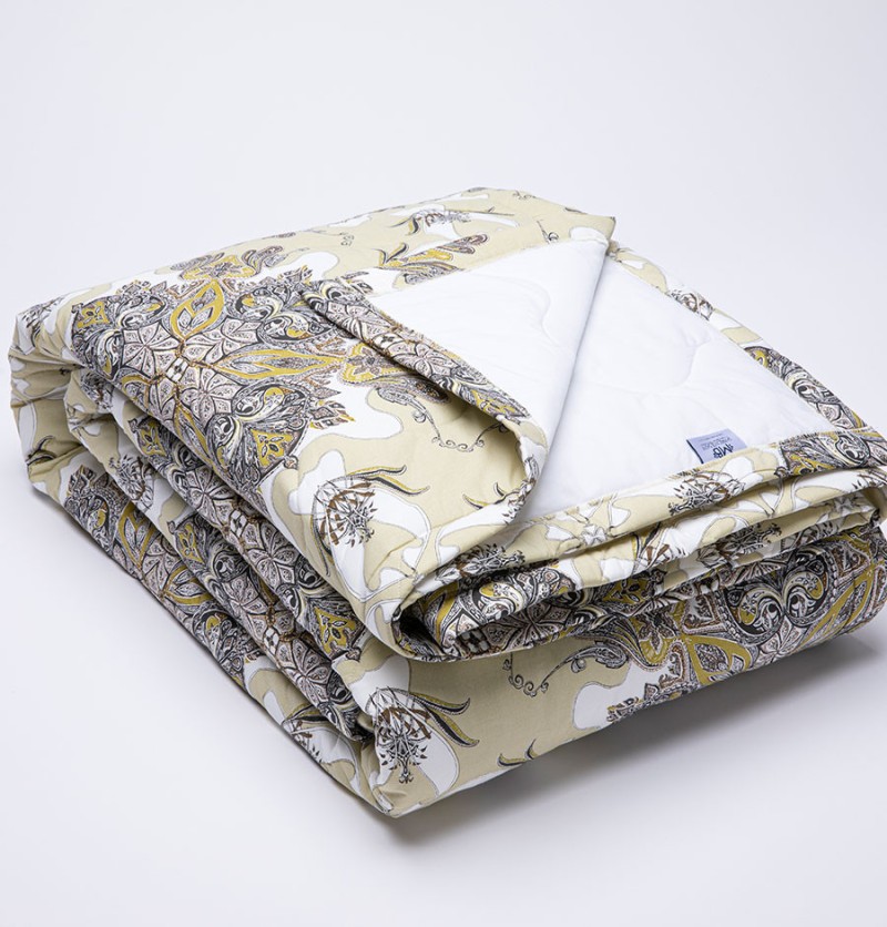 Boutis percale juliette vert 260x250cm - la maison de balmy