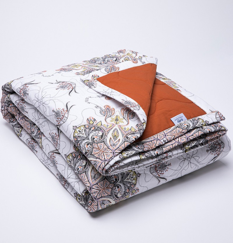 Boutis percale juliette blanc 260x250cm - la maison de balmy