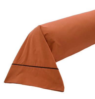Taie de traversin percale brique La Maison de Balmy