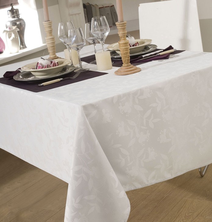 Nappe damassée Ombra blanc Calitex